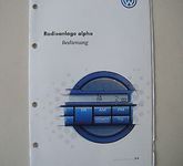 VW Autoradio alpha 8.98 Bedienungsanleitung Radio Kassettenradio Tuner